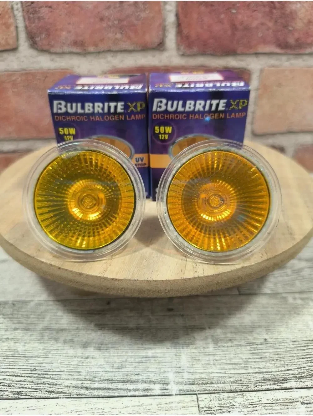 BULBRITE XP Dichroic Halogen Lamp GU5.3 50W 12V MR-16 UV Stop Orange NIB 2pk